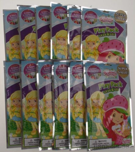 Strawberry Shortcake Play Pack Lot 12 Grab Go Coloring Book Crayons St