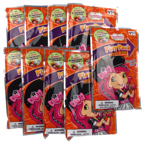 Strawberry Shorcake Diva Play Pack Grab Go Set 9 Coloring Book Crayons