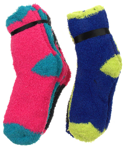 6 Pairs Eye Candy Cozy Fuzzy Softee Socks Women Size 9-11 Pink Blue Ul ...