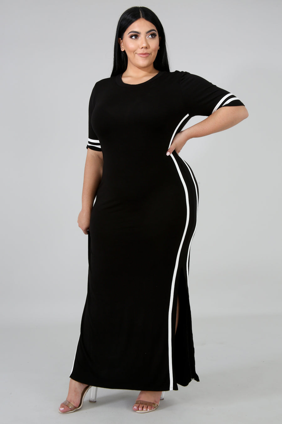 black tshirt dress plus size