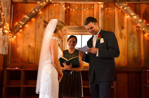 Pat reading his vows trying not to stumble over his words