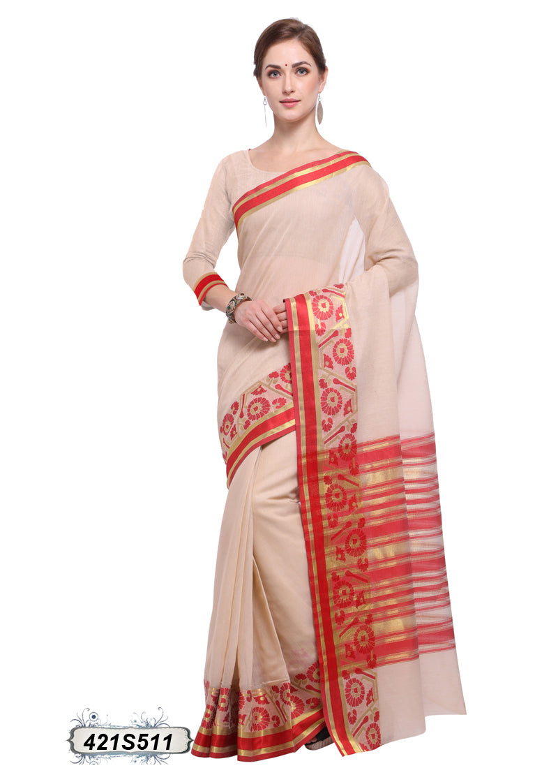 Peach Poly Cotton Sarees in Guntur - Dealers, Manufacturers & Suppliers -  Justdial