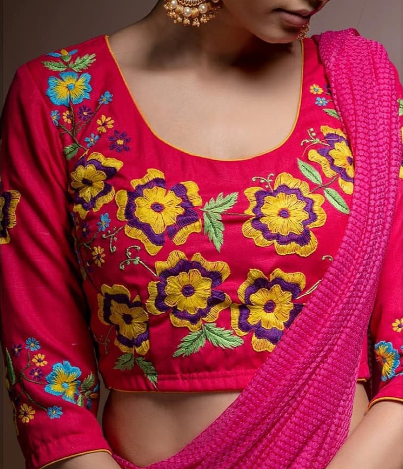 FLORAL EMBROIDERY DESIGNS FOR BLOUSE