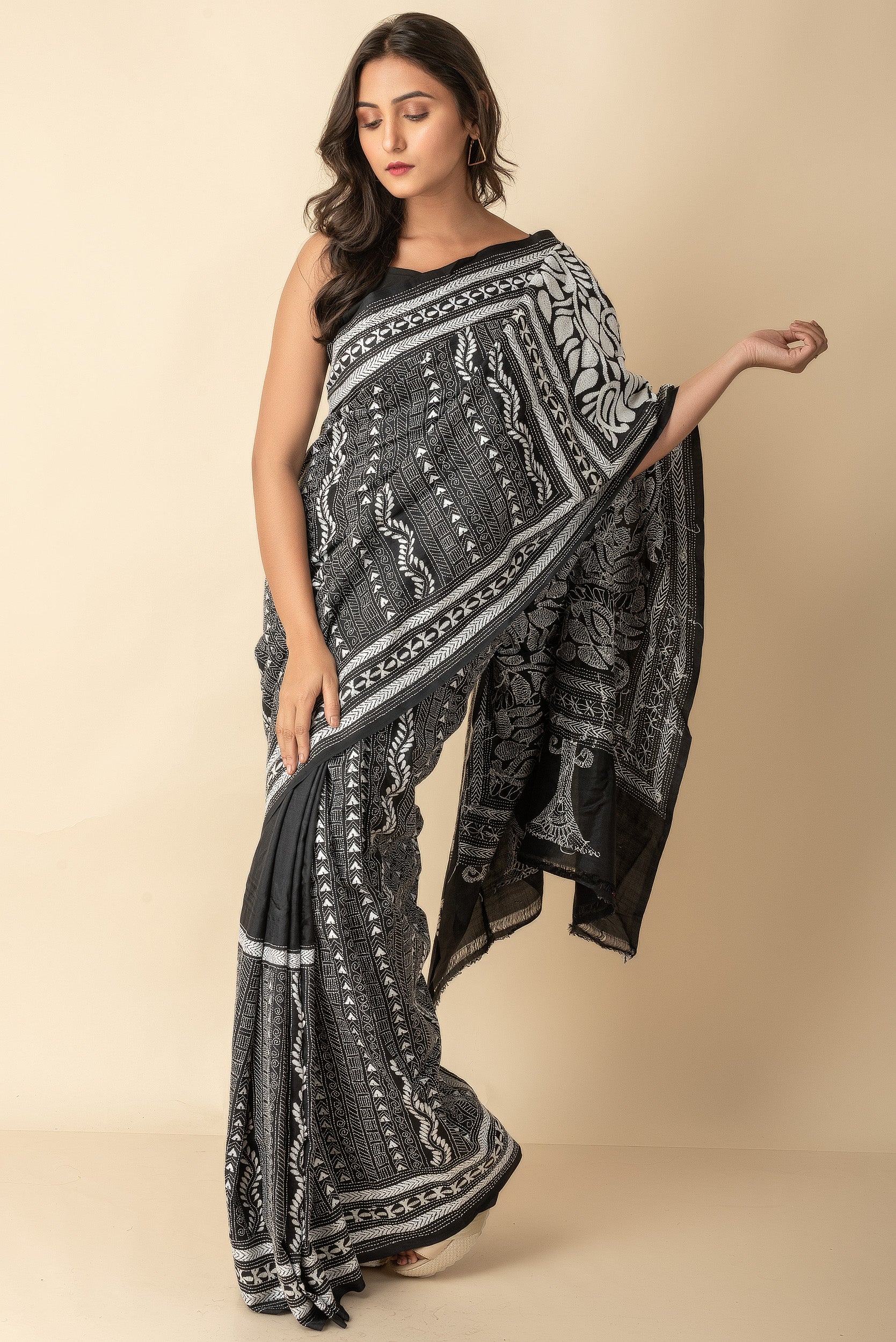 Kantha stitch Sarees - P.M.Stitch