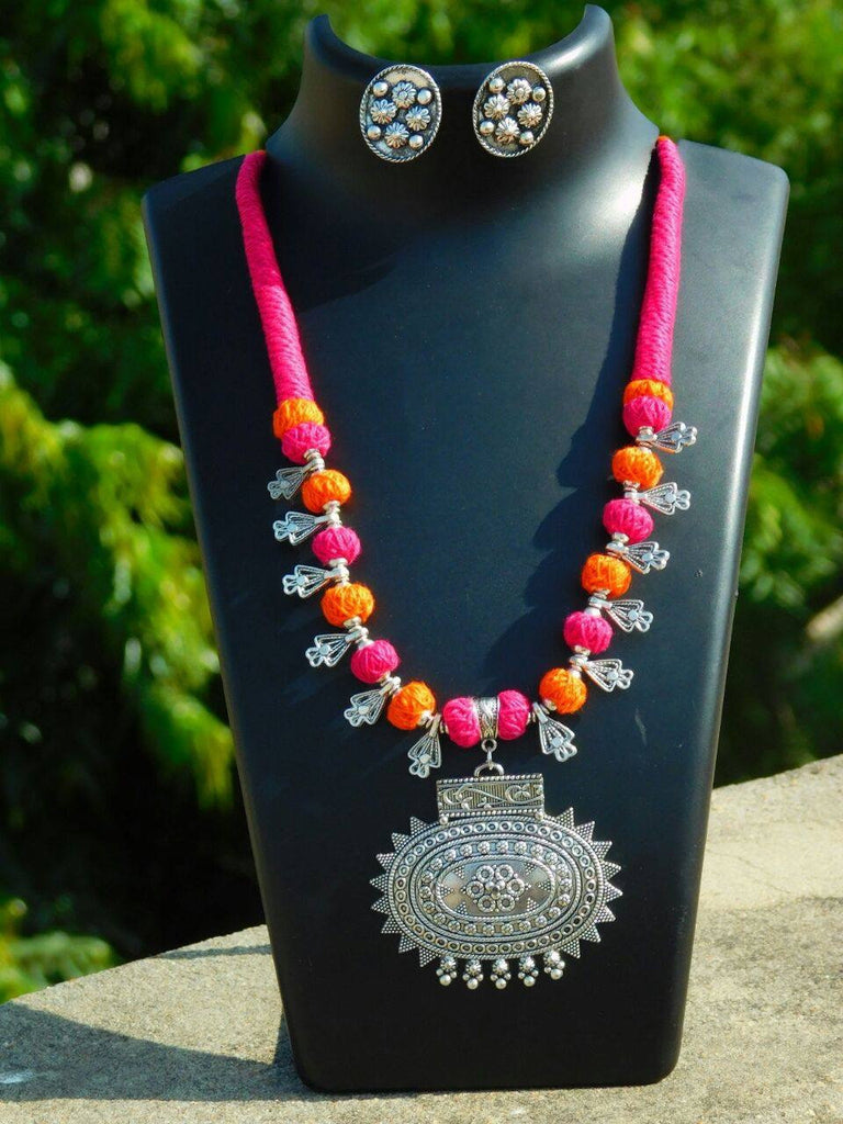 Pink \u0026 Orange German Silver Jewellery 