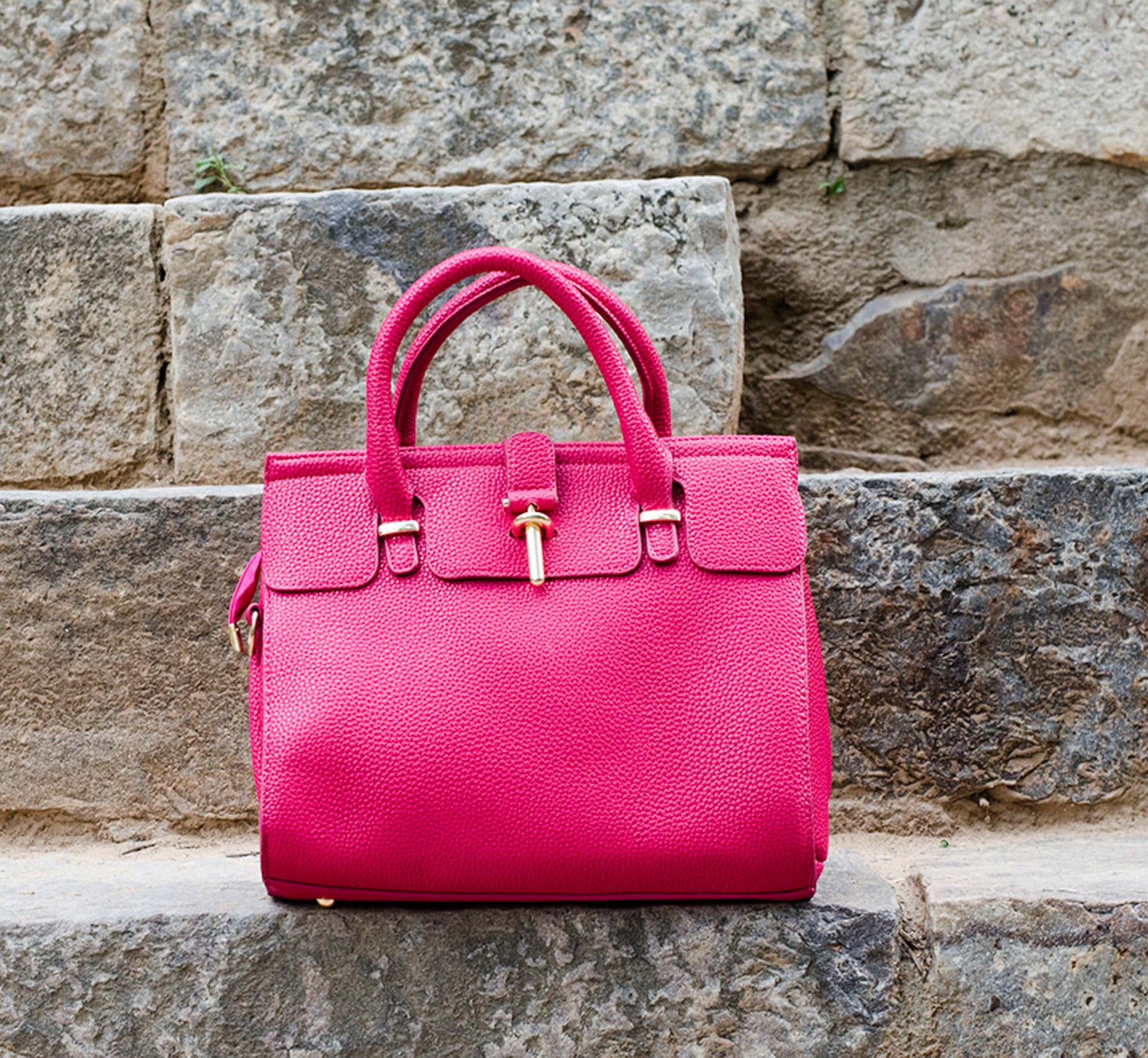 Pink Lock Elegant Hand Bags Get Extra 10% Discount on All Prepaid