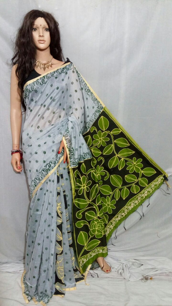 Black Bengal Handloom Silk Sarees