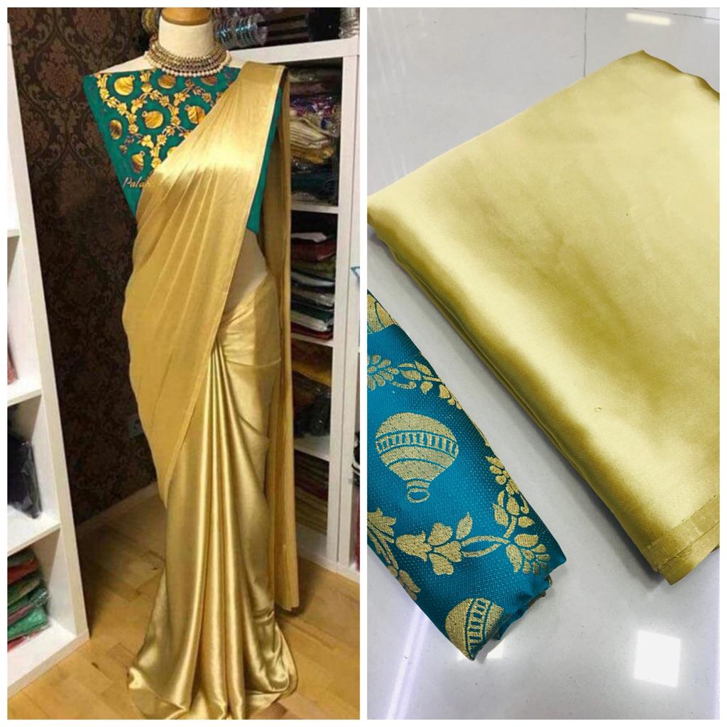 Green Golden Designer Party Wear Sarees Get Extra 10% Discount on ...