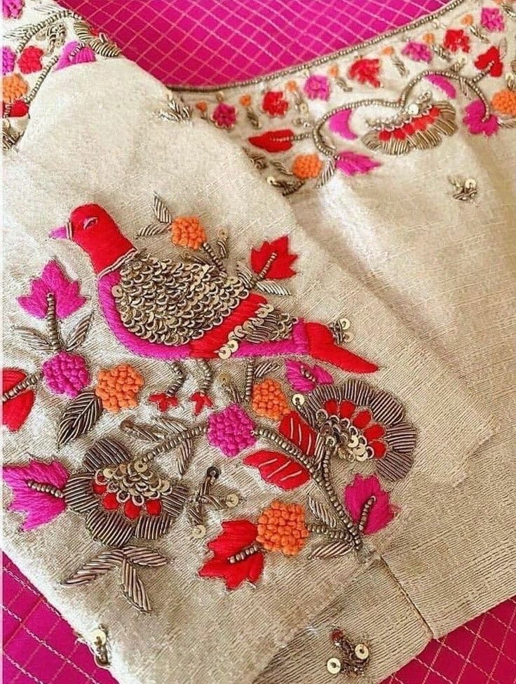 flower embroidery designs for blouse