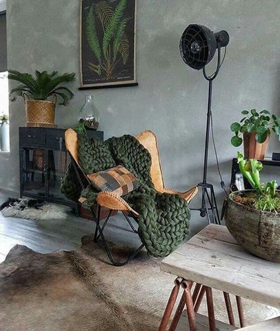 Industrial Room With Natural Green