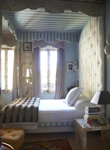 miles redd's bedroom, interview with Flaneur bedding, colors and bedroom