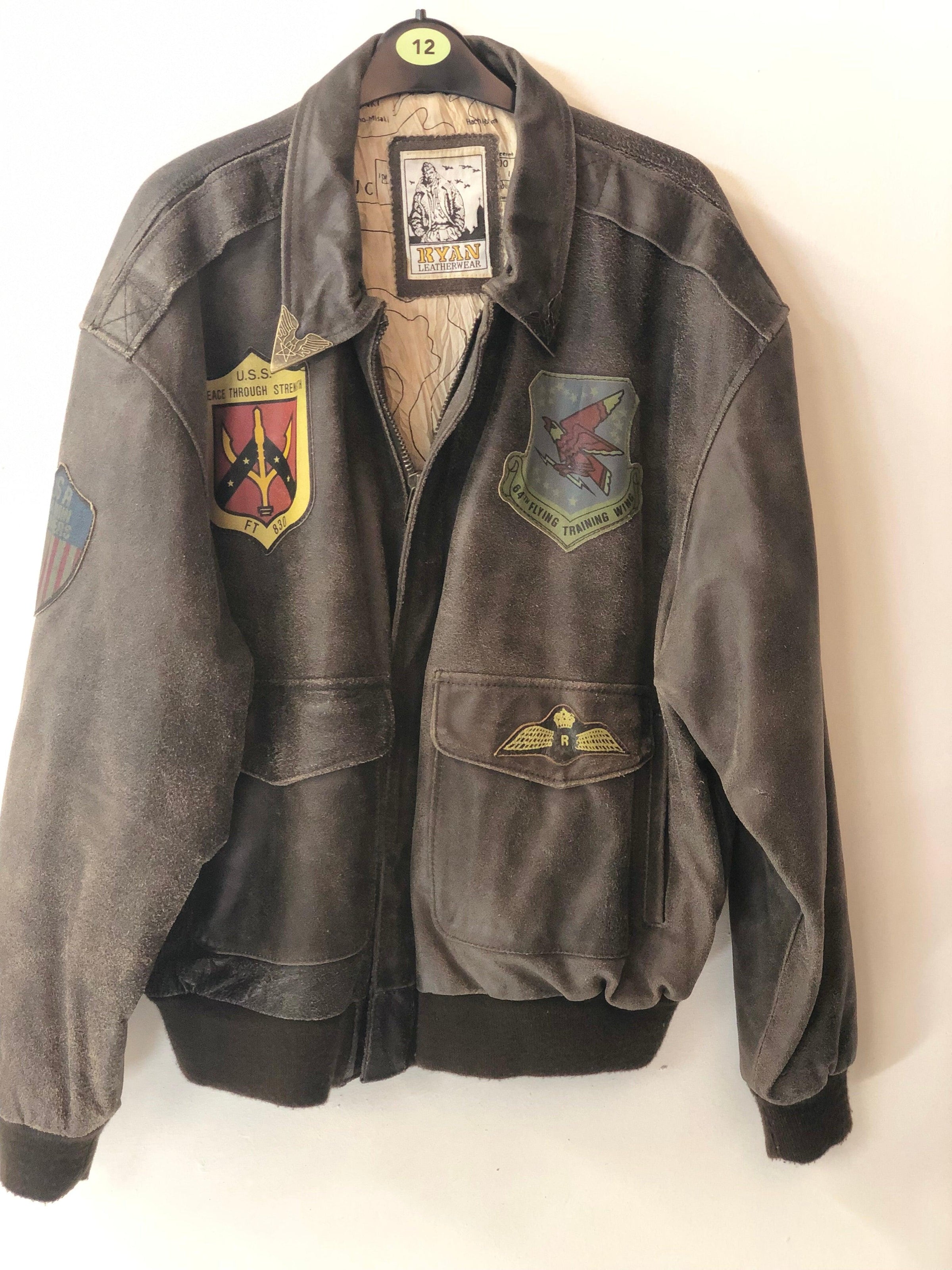 Ryan Leatherwear Classic 1989 Warbirds Vintage Leather Bomber Jacket L ...