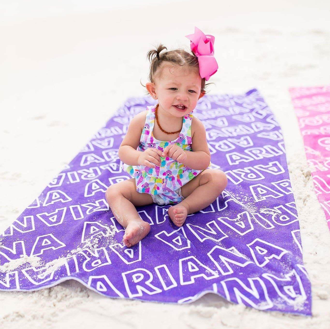 personalized baby beach towel