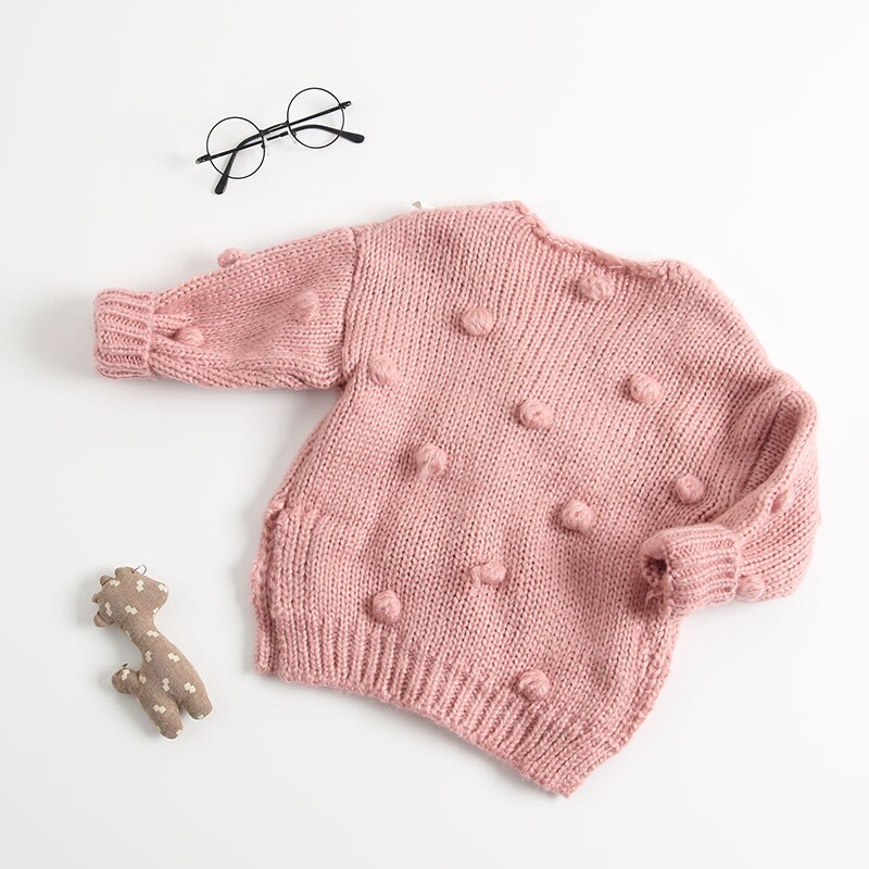 Fall Winter Knit Baby Girl Sweater Knitted Baby Cardigan Warm Baby Girl Pullover Outwear