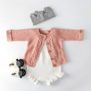 Knit Baby Girl Romper Sweater Winter Cardigan Warm Baby Clothes Girl