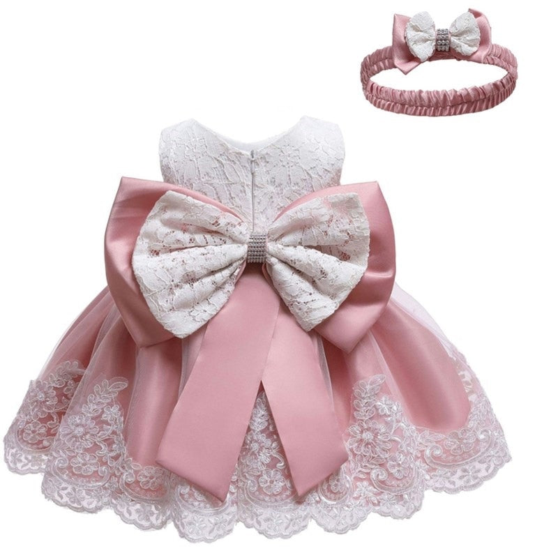 pink princess baptism dresses