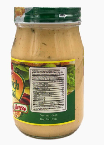 BalDom Aderezo Sandwich Spread - 16 Fl Oz Glass Jar – Chili Fiesta Gourmet