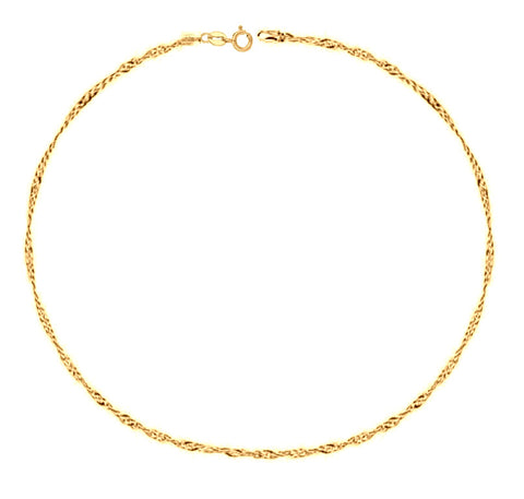 14k Real Gold Singapore Sparkle Anklet