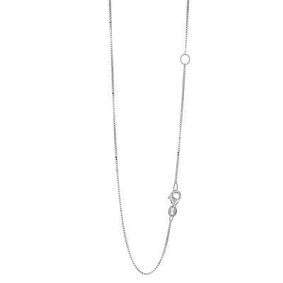 14K White Gold Box Chain 0.8mm Necklace 18