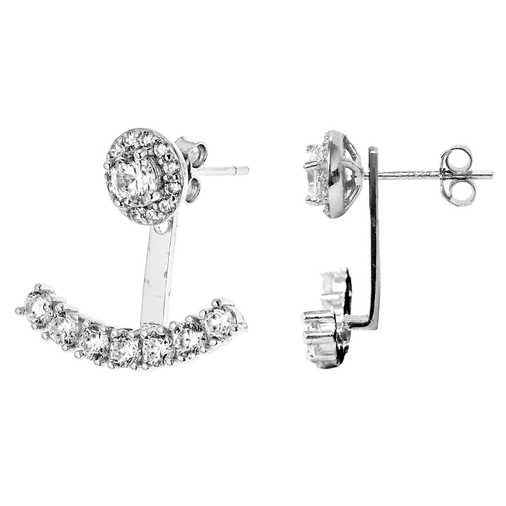 Sterling Silver Cubic Zirconia 2 in 1 