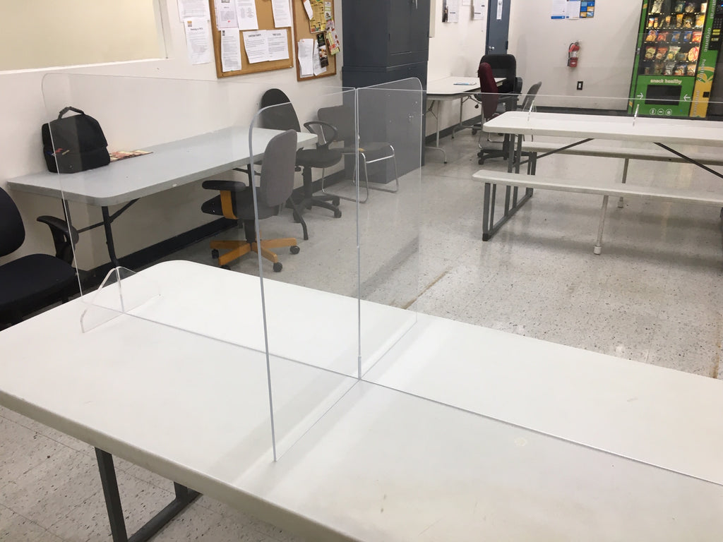 Lunchroom Table Dividers Easy to clean Water Clear 