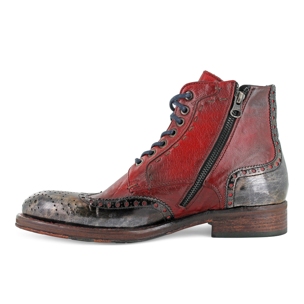 brogue boots red