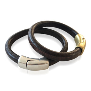 eLVeene Leather Magnetic Bracelet - Round