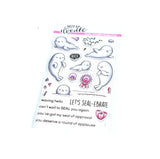 Seal Cling Stamps Sealy Friends Heffy Doodle clear craft stamp Set animals,Words