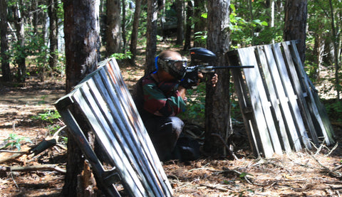 hiding behind pallets at a paintball game near charlotte nc