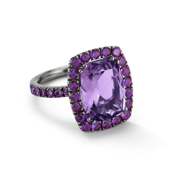 Dynamite - Double Stones Ring and Gol A 18k – Amethyst & with Yellow Rubies, Furst