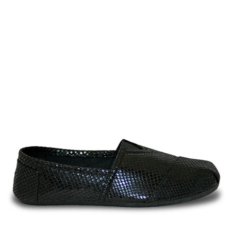 Women's Kaymann Exotic Loafers - Black Snake Print