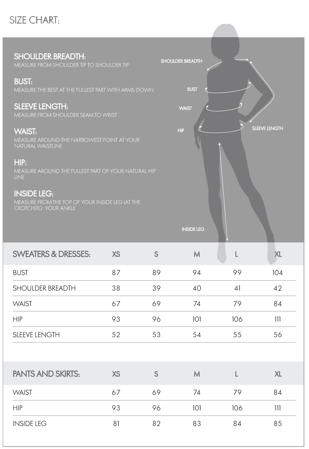 UNIQLO SIZE CHART