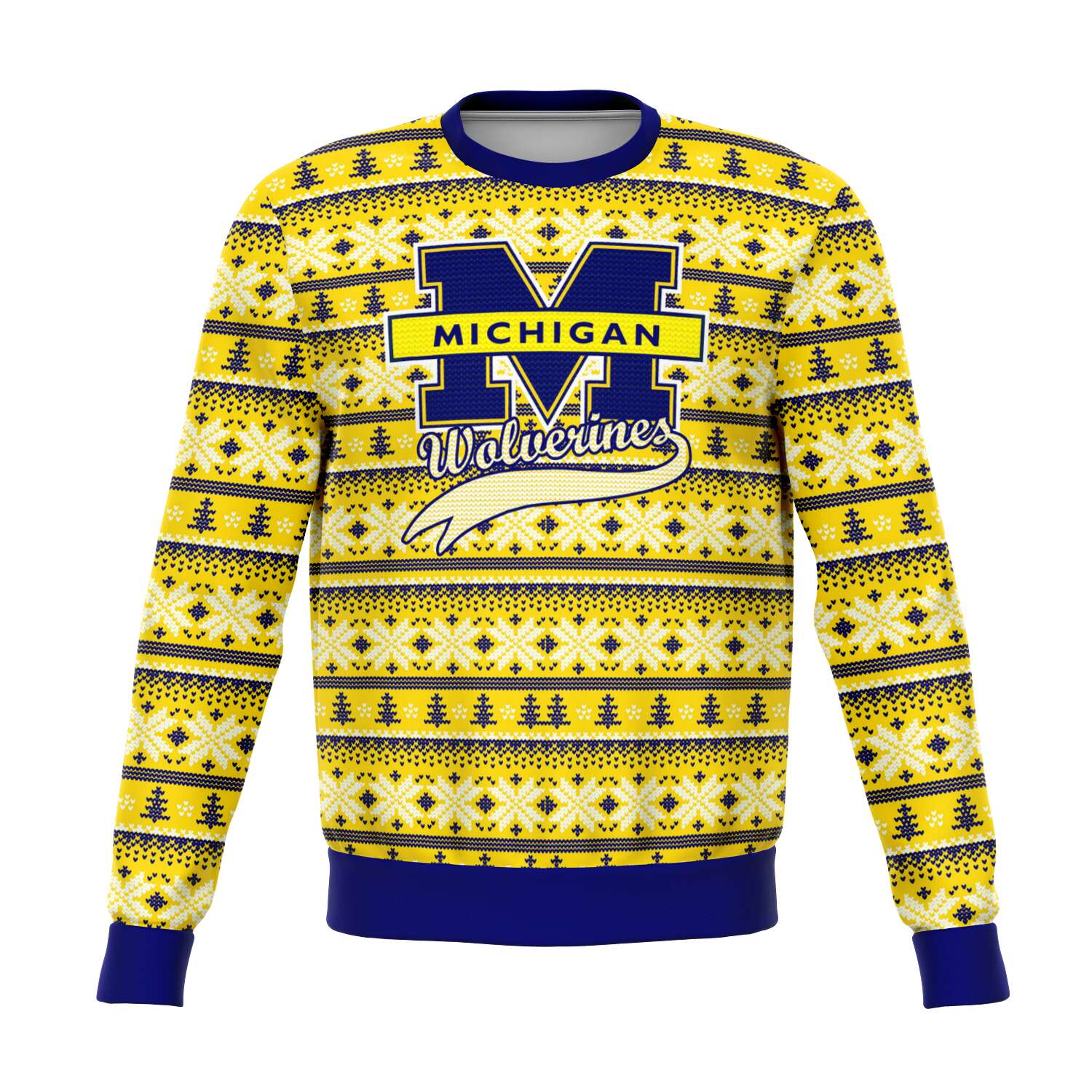 FOCO Michigan Wolverines Busy Block Snowfall Sweater, Mens Size: L