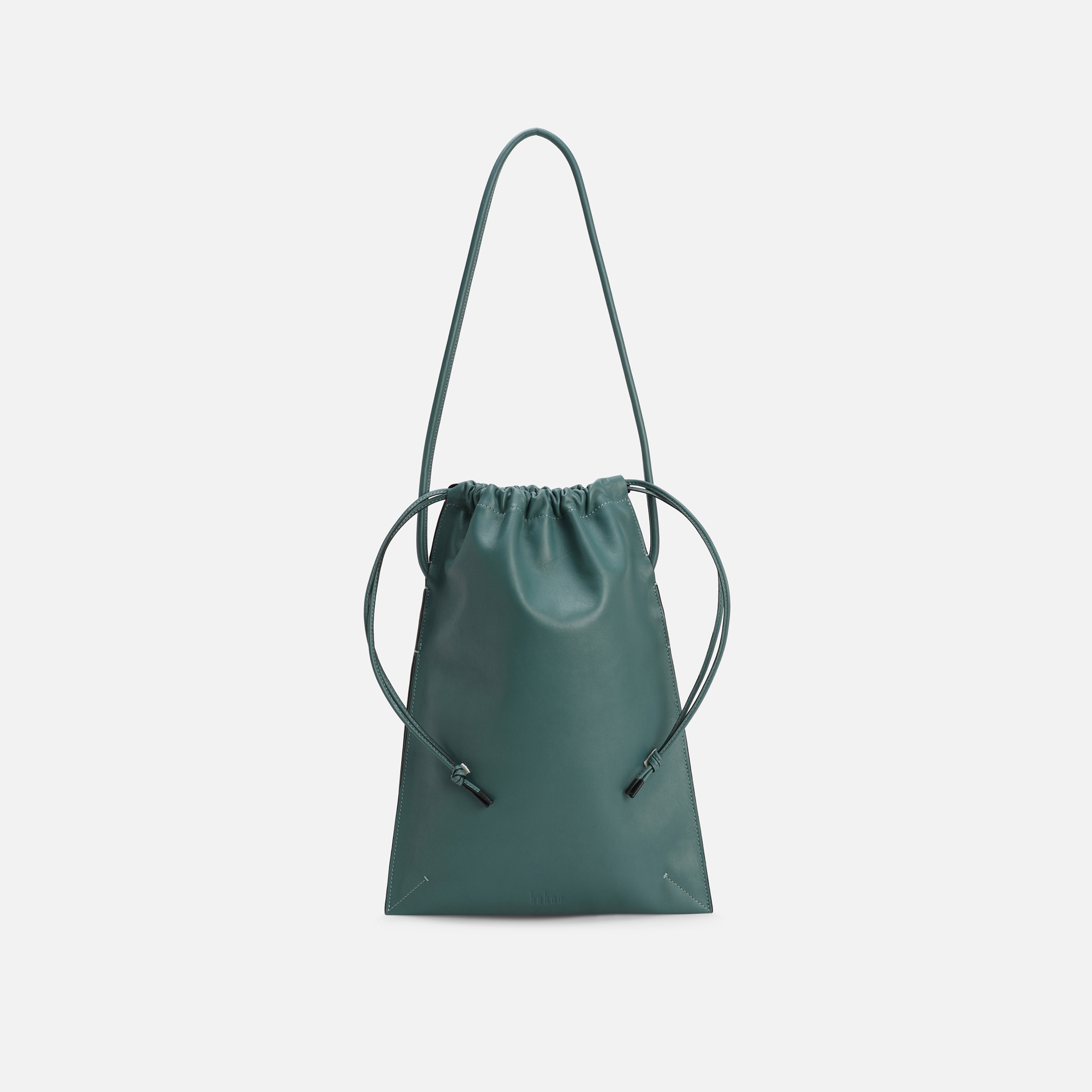 Shop Behno Frida Shoulder Bag Nappa Ruched Jade