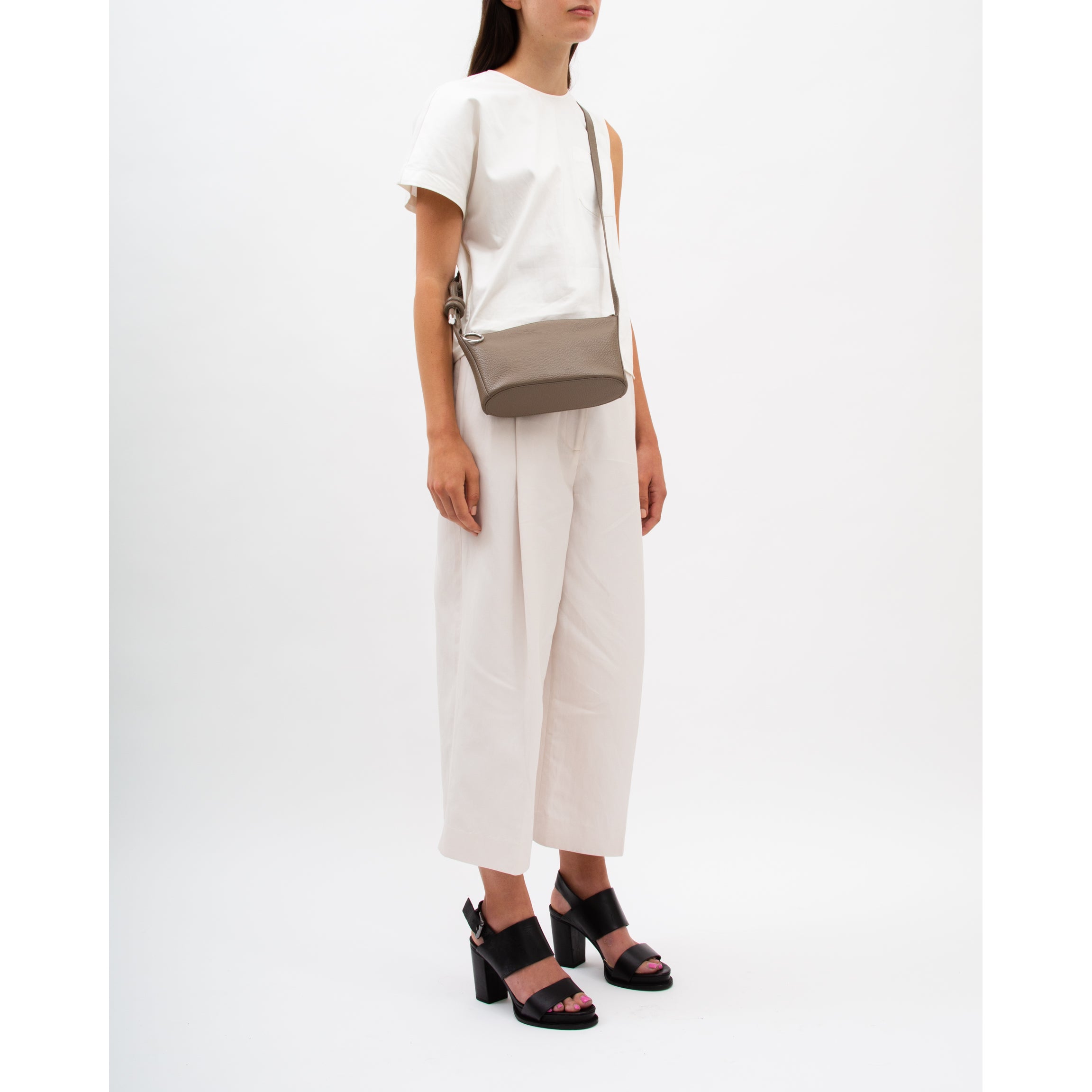 JANAE TOP-ZIP CROSSBODY PEBBLE TAUPE