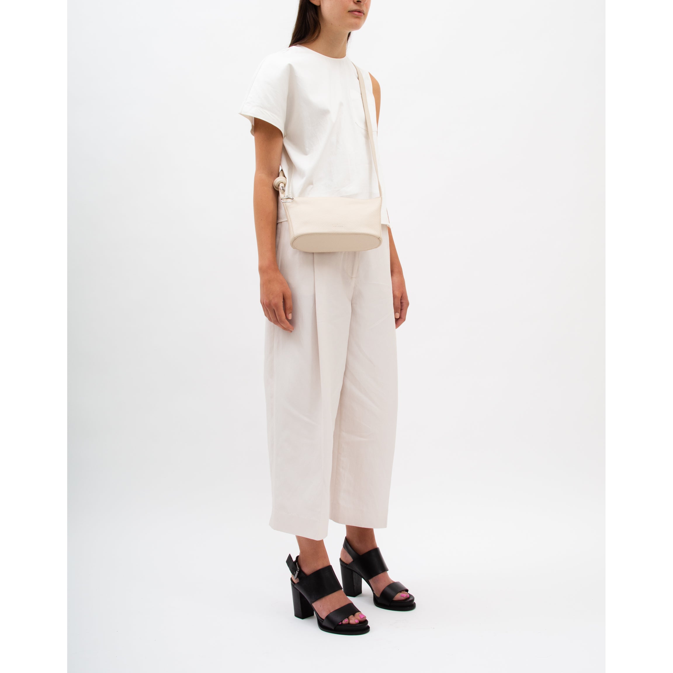 JANAE TOP-ZIP CROSSBODY PEBBLE BONE