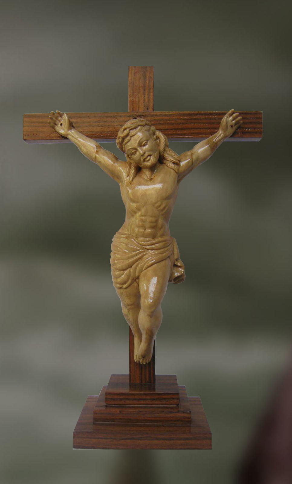 Wood Sculpture Of Jesus Christ On Crucifixion Artisans Crest