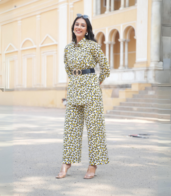 Leopard Yellow Cotton Co-Ord Set