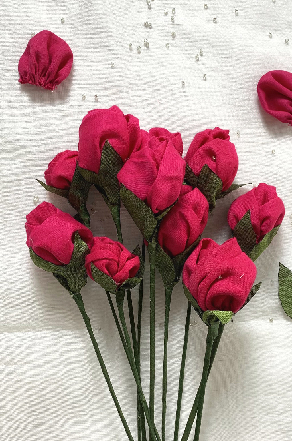 Pink Rose Handmade Flower (Bunch of 10) – Gulaal