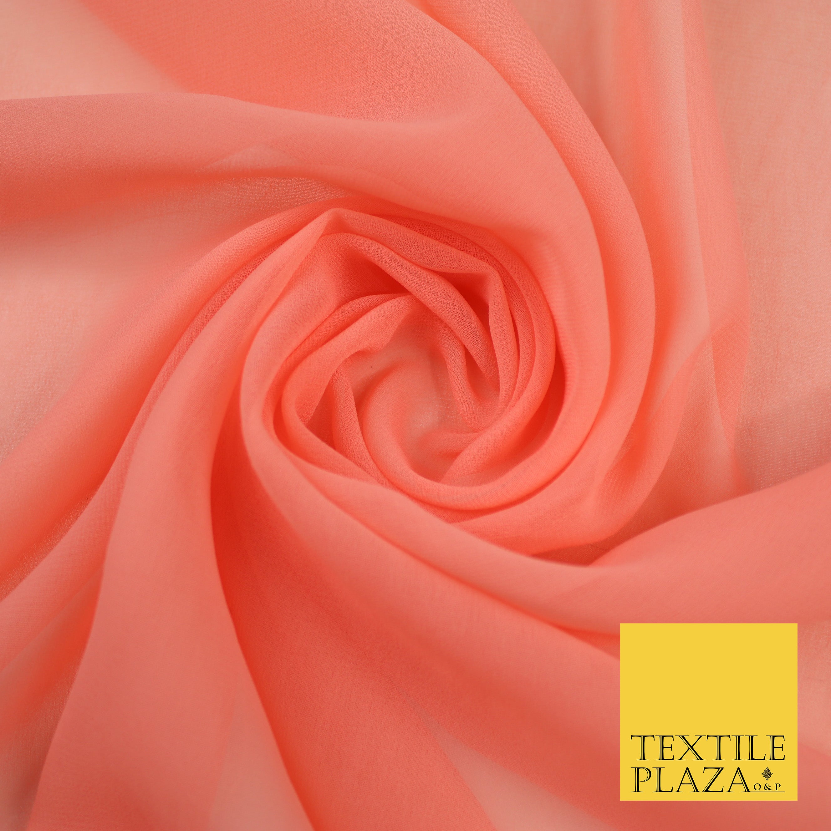 Coral sale chiffon fabric