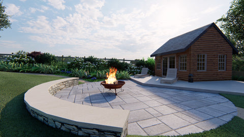 fire pit patio 3D image
