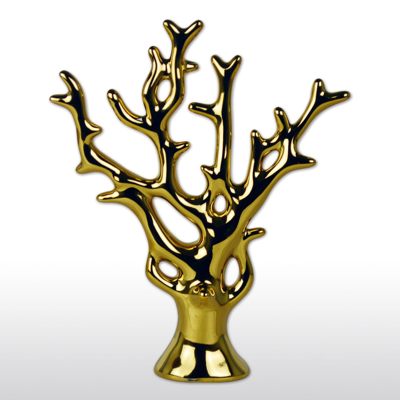 Chinese Feng Shui P!   orcelain Money Tree 11 In Gold For Wealth Luck - statues 11 chinese feng shui porcelain money tree in gold for wealth luck