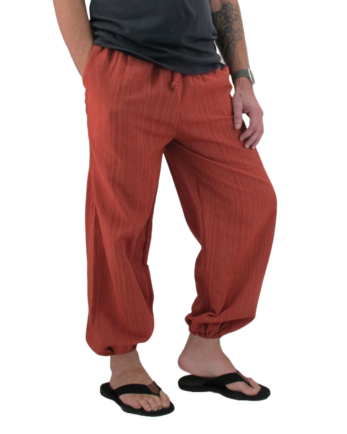 Brick-Red Om Pants  Moda para homens, Calças hippie, Moda masculina dicas