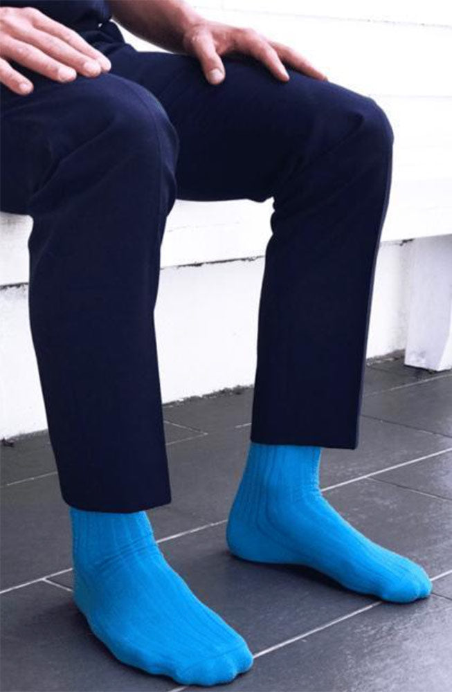 Ribbed Socks Sky Blue 3