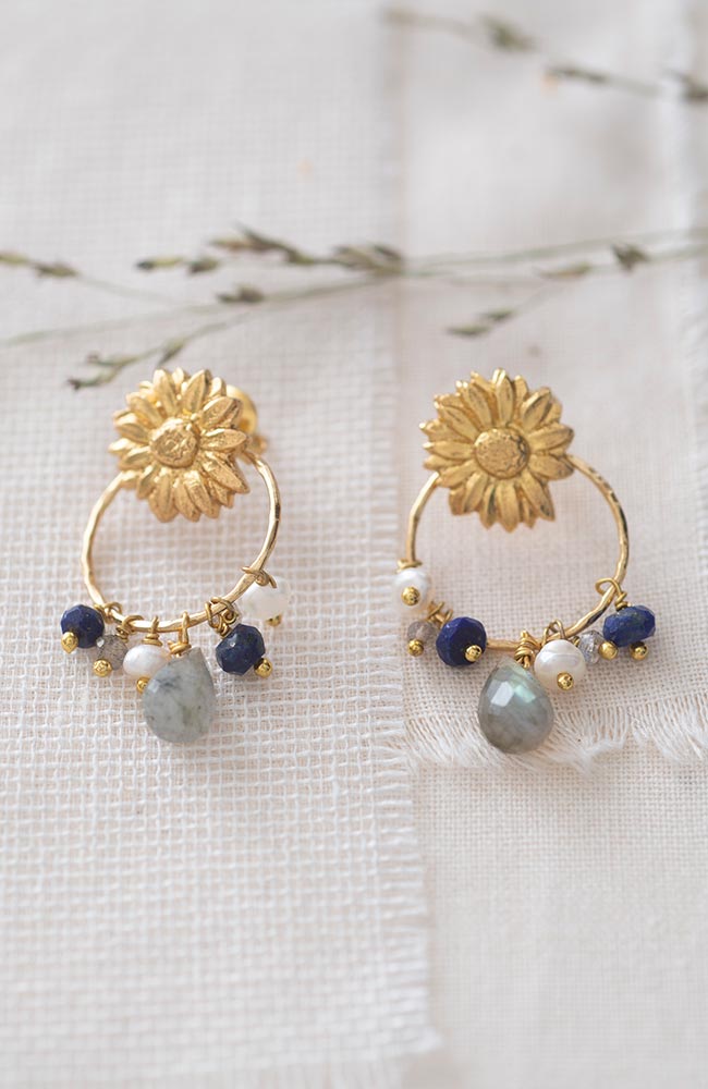 Earrings Euphoria Blue Gold 3
