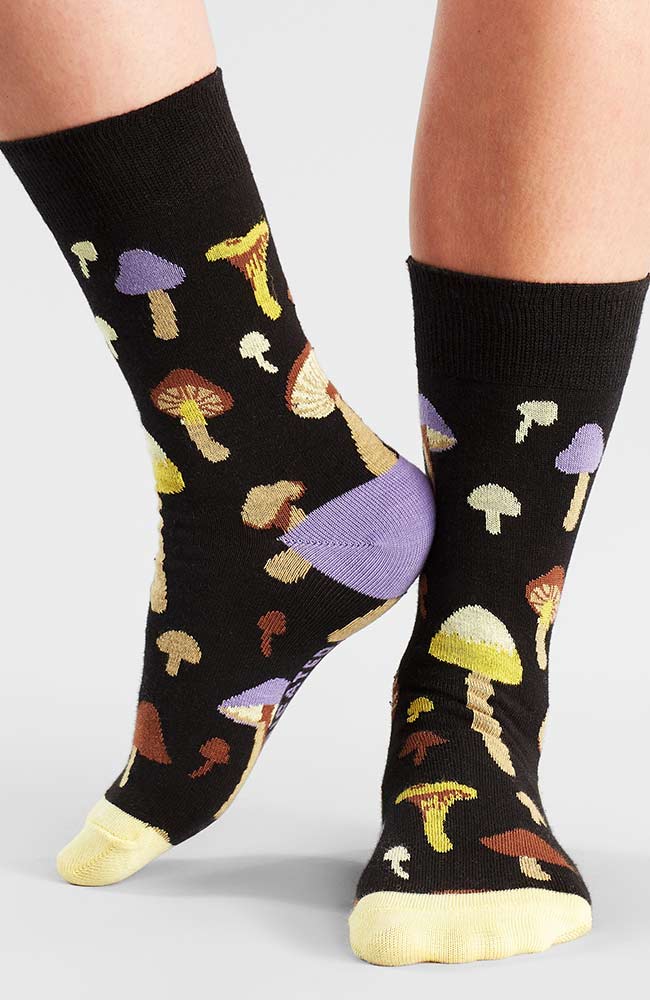 Socks Mushrooms Black 1