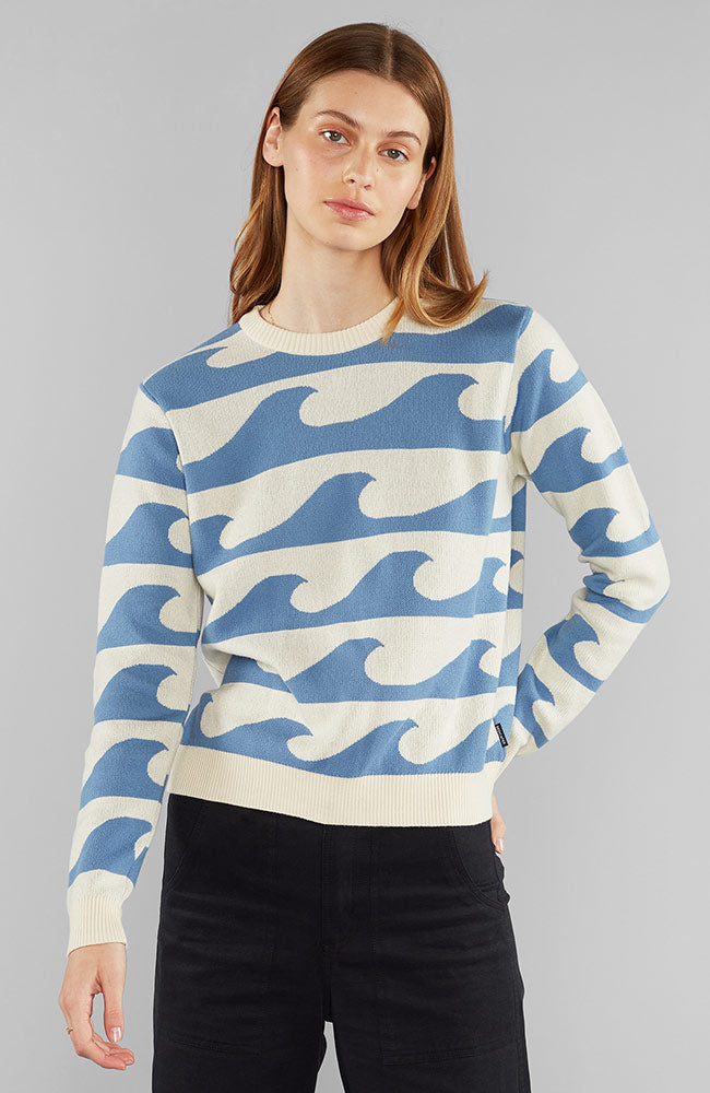 Arendal Waves Trui Creme Blauw 3