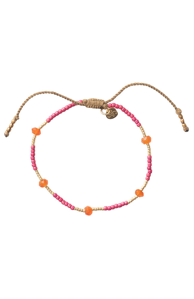 Armband Warrior Carneool Goud Roze & Oranje 1