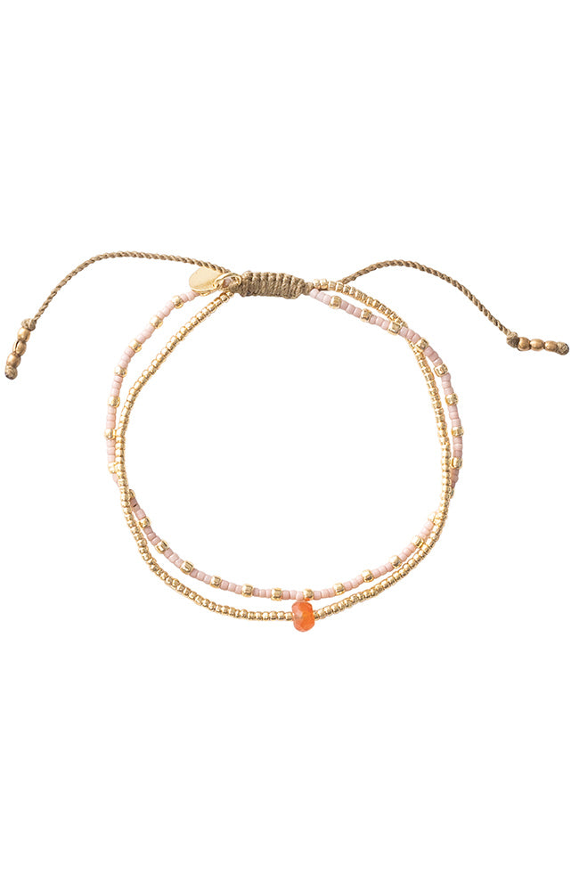 Bracelet Friendship Carnelian Gold Orange 1