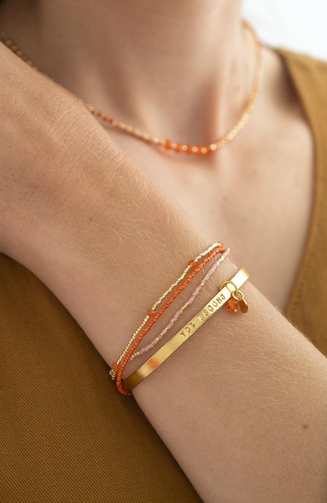 Armband Welcome Carnelian Gold Oranje 2